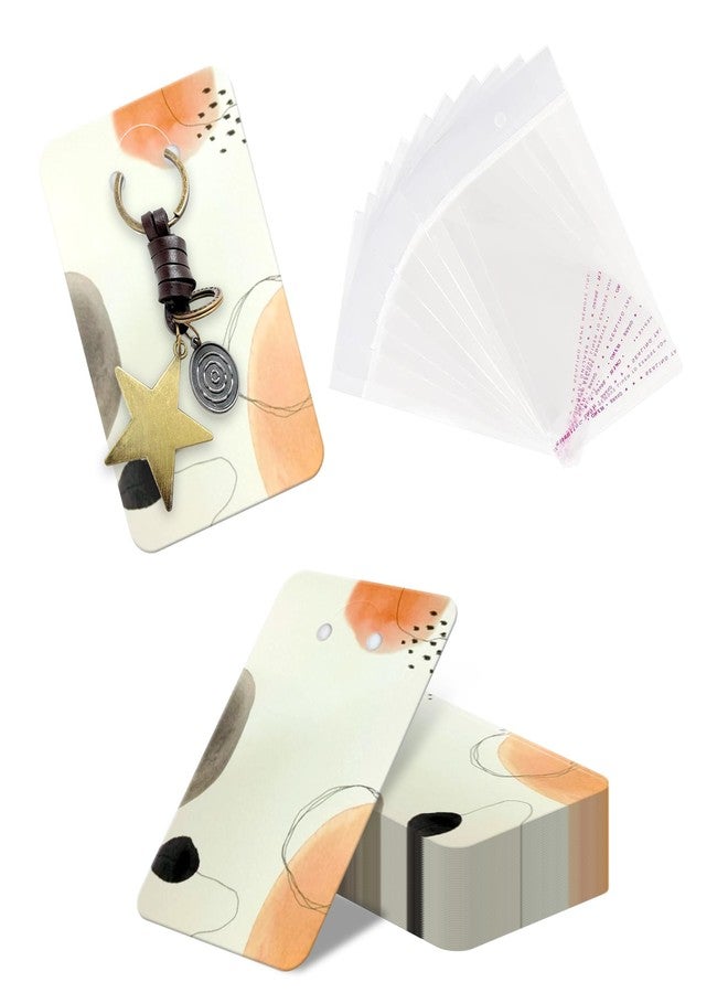 DEEPTAGS Jewellery Display Card with Transparent Plastic Bags for Keychain, Earring, Necklace, Jewelry, Studs - 100 PCS - Image 1